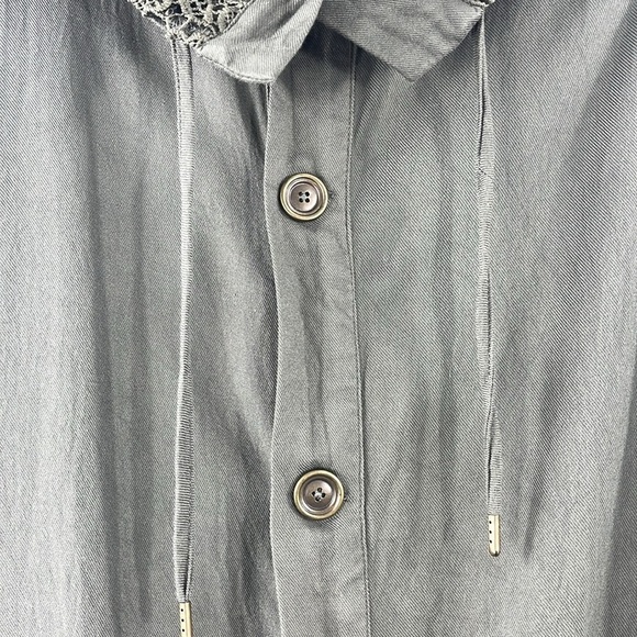 Matilda Jane Ambitious You Green Cape Vest Lace Button Up Floral Womens Size M - Picture 9 of 13